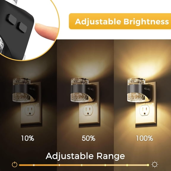 BDIUA-Night Light, Bubble Night Lights Plug into Wall, 3000K/4000k/5000K Adjustable Color Temperature Night Light,Dimmable Nightlights with Dusk to Dawn Sensor for Rooms Bathroom Hallway