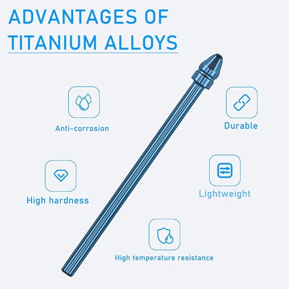 BDIUA-No Wore Out Titanium Alloy Replacement Fine Tips fit for Kindle Scribe Basic and Premium Pens Digital Pen, Smooth Ballpoint Note Taking Backup Nibs,2 Pcs,Blue