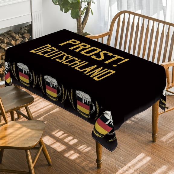 BDIUA-Oktoberfest Tablecloth 6084 Inch Rectangular, Black Beer Party Decorations Table Cover, German Beer Festival Decorations for Party Picnic Dinner Decor