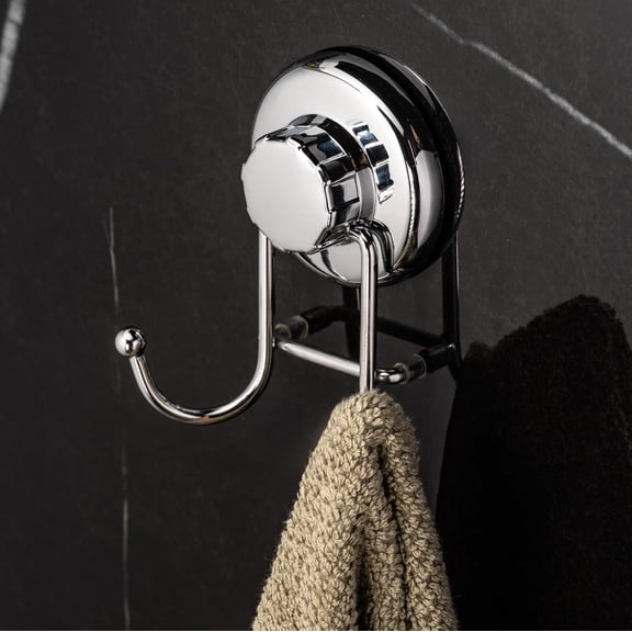 BDIUA-- Powerful Vacuum Suction Cup Hooks Holder for Towel, Robe and Loofah - Stainless Steel Hook for Bathroom and Kitchen (Chrome)