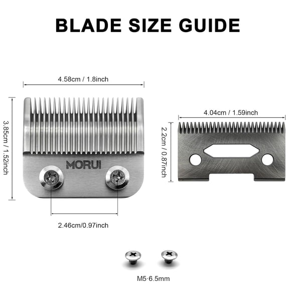 BDIUA-Professional Replacement Clipper Blade Precision 2 Holes Adjustable Standard Hair Trimmer Clipper Blade Kit (2 Pack)