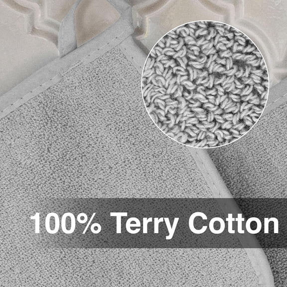 BDIUA-RITZ Terry Potholder & Hot Pad: Unparalleled Heat Resistant, Durable 100% Cotton Ergonomically Designed for Optimal Grip Easy-Care Machine Washable 2-Pack, Titanium