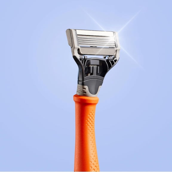 BDIUA-Razor for Men - Razor Handle and Razor Blade Cartridge - Shaving Gift Set for Him - Orange