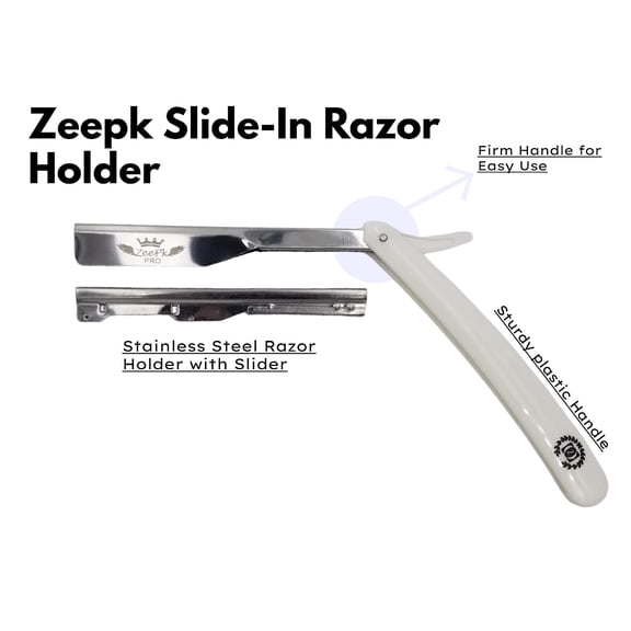 BDIUA-Razors For Men Shave Straight Razor Shaving Rasierer Rasurar Cuchilla Maquina RED + 10 Blades Disposable (White)