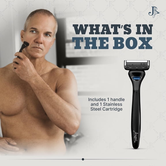 BDIUA-Razors for Men: Precision 5 Blade Razor - Stainless Blades, Lubricating Strip, Precision Trimmer - Men's Shaving Essentials Kit, Travel Shaver Face Body Head Shavers (1 Razor 1 Cartridge)
