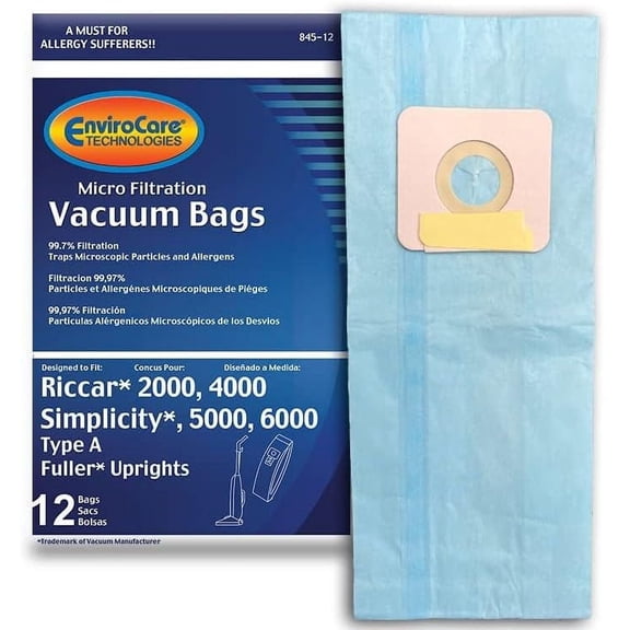 BDIUA-Replacement Micro Filtration Vacuum Cleaner Dust Bags made to fit Carpet Pro Uprights CPU 12 Pack