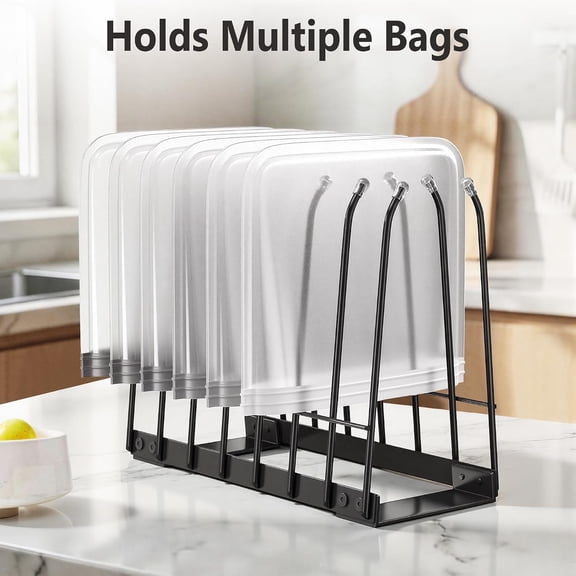 BDIUA-Reusable Bag Drying Rack, Bag Dryer Stand for Reusable Food Storage Bags, Ziplock & Vacuum Bags, Rustproof Kitchen Drying Rack, Black