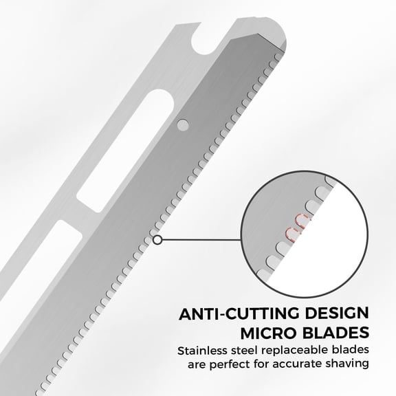 BDIUA-Reusable Metal Dermaplane Tool Refills, Set of 10 Replacement Blades (Micro Distance), Dermaplaning Razor Refills, Plastic Free Eyebrow Razor Blades