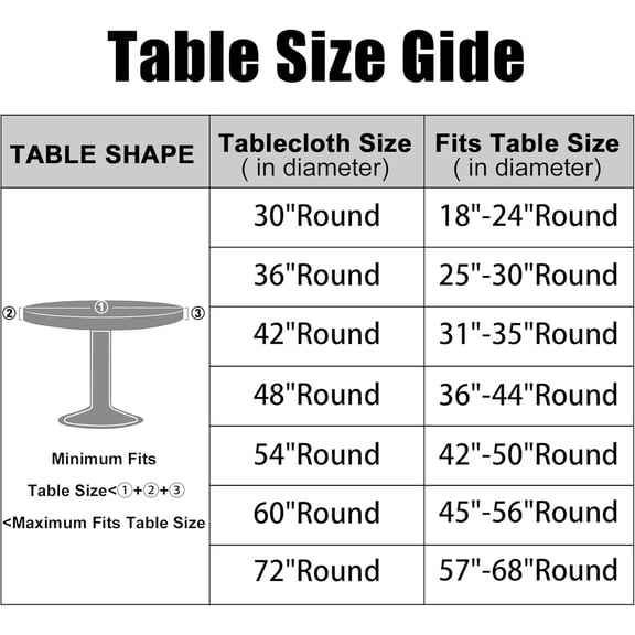 BDIUA-Round Picnic Tablecloth, Waterproof Elastic Fitted Table Covers for 25" - 30" Tables, Wipeable Flannel Backed Vinyl Tablecloths for Camping, Indoor, Outdoor, Beige