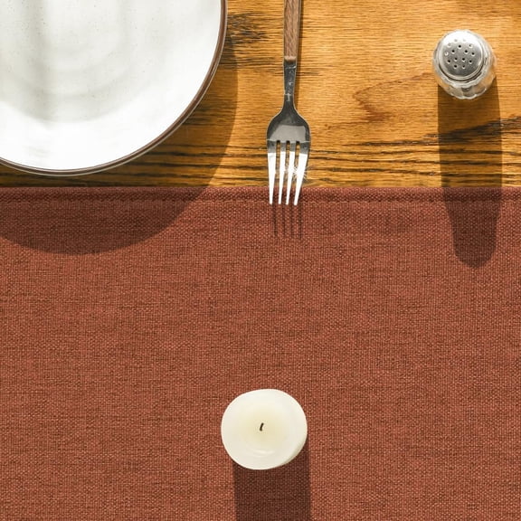 BDIUA-Rusty Orange Table Runner, Seasonal Fall Thanksgiving Washable Kitchen Dining Table Decoration for Home Party Decor 13x108 Inch