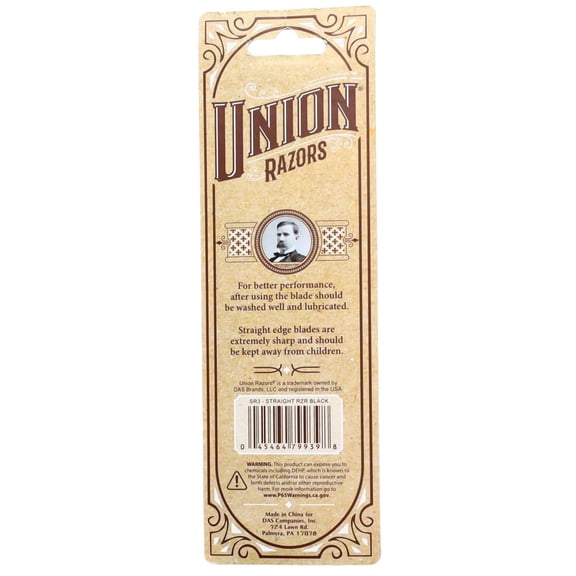 BDIUA-SR3 Straight Edge Razor with Smooth Black Handle