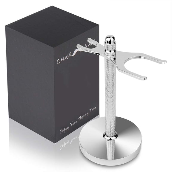 BDIUA-Safety Razor and Shaving Brush Stand, Extra Wide Openings, Wider Base, Manly Look
