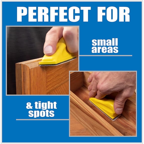 BDIUA-Sanding Mouse Mini Finger Sander For Crafts With 50 Pre-cut Gold Sandpaper Strips, Small Sanding Block Micro Zip Sander For Woodworking Projects, 80, 120, 150, 220, 400 Grit Sand Paper