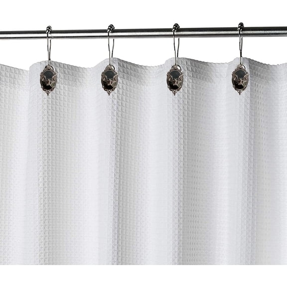 BDIUA-Set of 12 Bats Shower Curtain Hooks Rings, Gothic Vampire Bat, Halloween Party Supplies Haunted House Decoration (Black-Background)