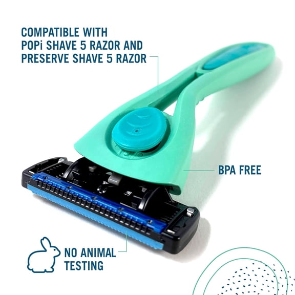 BDIUA-Shave 5 Five Blade Refillable Razor, Made from Recycled Materials, Sunshine Yellow