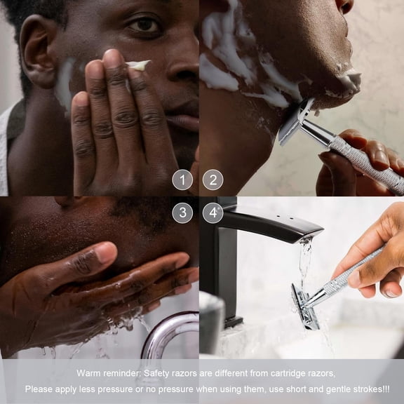 BDIUA-Shiny Silver Safety Razor, Single Blade Razors for Men | Reusable Metal Razor, with 10 Platinum Coated Double Edge Blades, Smooth & Close & Comfort Shave, Eco-Friendly, Plastic Free