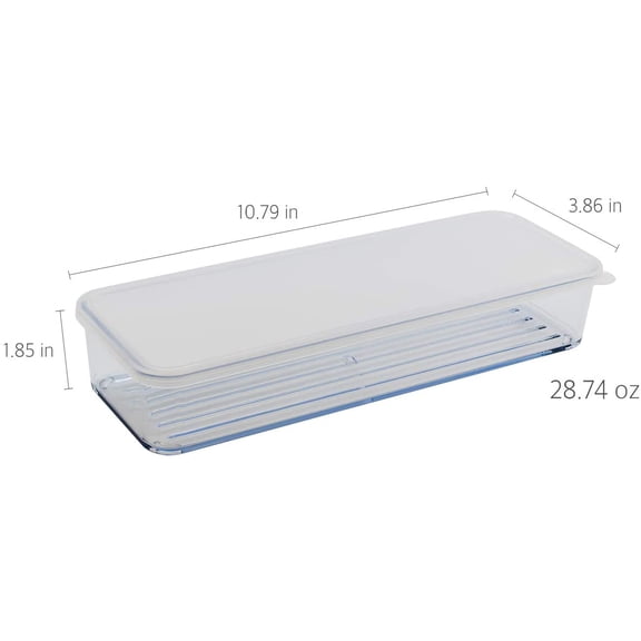 BDIUA-Silicook Flat Plastic Box for Kitchen for Kitchen&Refrigerator Organization, Transparent Food Storage Container for Kitchen, Fridge, Freezer (5 x 600ml)