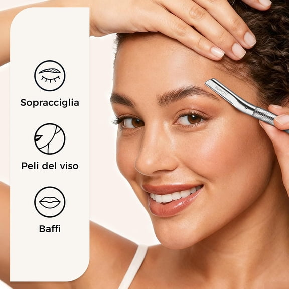 BDIUA-Silver Eyebrow Razor with 10 PCS replacement Blades