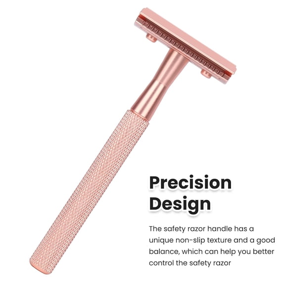 BDIUA-Single Blade Razor For Women With 10 Premium Stainless Steel Reusable Safety Razor Blade, Woman One Blade Razor, Rose Gold