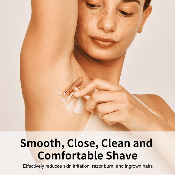 BDIUA-Single Blade Safety Razor for Women, Rose Gold | Reusable Metal Razor, with 10 Double Edge Blades, Smooth Close Gentle Shave, Plastic Free