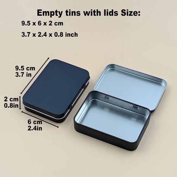 BDIUA-Small Metal Box With Lid-Cookie Tins Metal Tins With Lids Lens Wipes Storage Container Mini Portable Box,Empty Hinged Tin,For Organize Mint Candy Jar,Sewing Tools,DIY Gift Boxes(Black 20 Pcs)