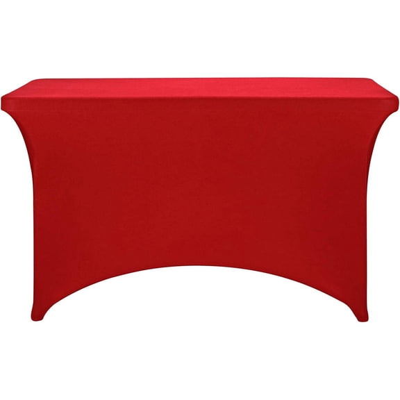 BDIUA-Spandex Fitted Stretch Table Cover for 4ft or 6ft or 8ft Folding Table, Rectangular Cocktail Tablecloth, Perfect for Party or Banquet