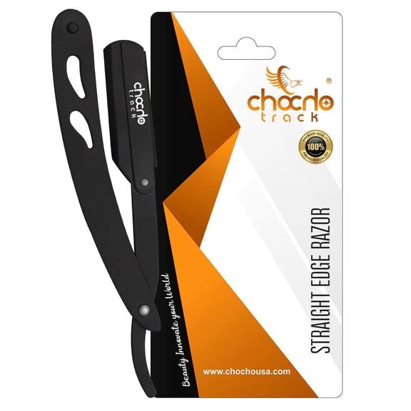 BDIUA-Straight Razor Stainless Steel with 100 blades Single Edge Blade Barber Shaving for Men Professional Cut Throat Reusable Razors for Beard Shaper