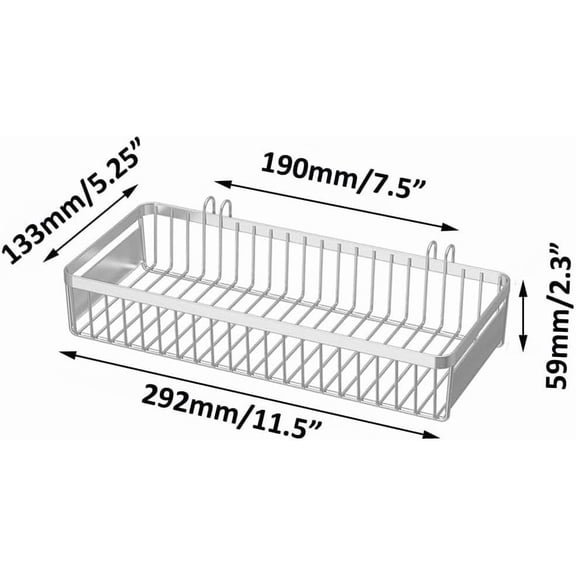 BDIUA-Sturdy 304 Stainless Steel Utensil Drying Rack Basket, Utensil Drying Rack, Basket Holder with Hooks, Rust Proof, No Drilling
