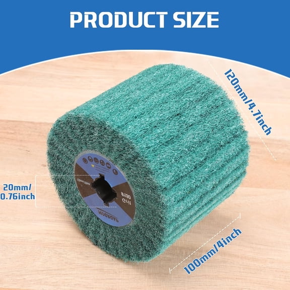 BDIUA-Surface Conditioning Tool 180 Grit Abrasive Drawing Polishing Non-Woven Wheel for Wood Metal Burnishing Wheels 4.7"x 4"