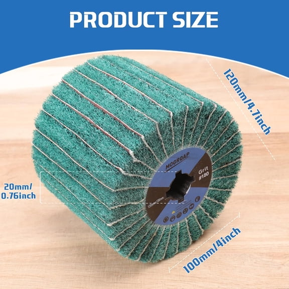 BDIUA-Surface Conditioning Tool 180 Grit Abrasive Drawing Polishing Wheel with Sandpaper for Wood Metal Burnishing Wheels 4.7"x 4"