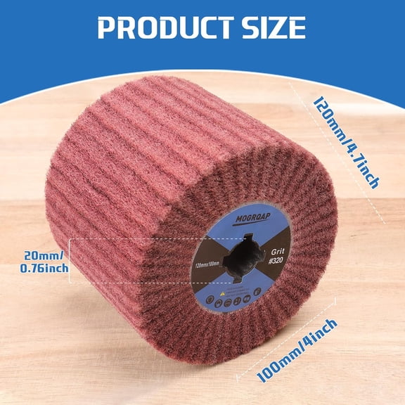 BDIUA-Surface Conditioning Tool 320 Grit Abrasive Drawing Polishing Non-Woven Wheel for Wood Metal Burnishing Wheels 4.7"x 4"