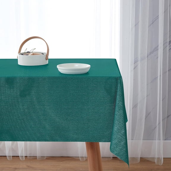 BDIUA-Teal Square Vinyl Tablecloth, 100% Waterproof Oil Proof PVC Table Cloth Wipe Clean Table Cover for Kitchen Dining Picnic, 48 x 48 Inch