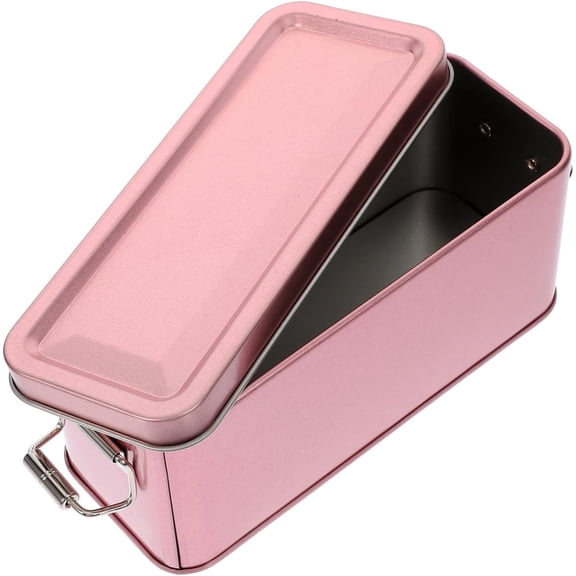 BDIUA-Tinplate Case with Lid 5.90X2.55X2.36In Airtight Cookie Storage Box Multi-Use Biscuit Container Metal Candy Case for Home Kitchen Organization