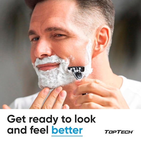 BDIUA-TopTech PRO 5 Razors for Men - Manual Shaving Razor & Replaceable Cartridges - 5-Blades Technology - 10 Count Pack (1 Handle + 9 Refills) - Soft Shave & Sharp Blades - Cost-effective Refill