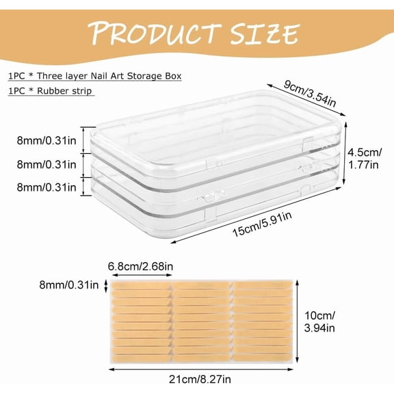 BDIUA-Tri-Fold Press On Nail Boxes Portable Nail Display box, Clear PET Plastic Storage Box for Fake Nails with Adhesive Double Sided Tape nails packaging for press ons