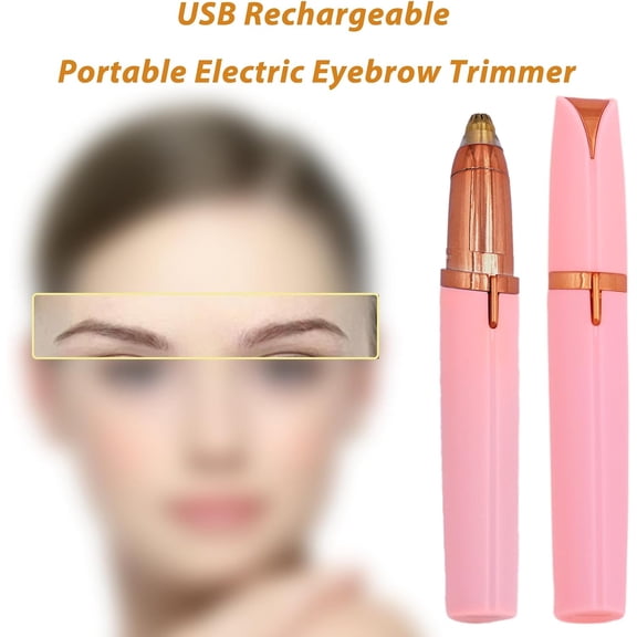 BDIUA-USB Rechargeable Portable Electric Eyebrow Trimmer Pen for Women,Painless Precision Eyebrow Hair Remover, Safe Eyebrow Shaver Razor Tool for face Leg Lip Armpit Hand(Pink)