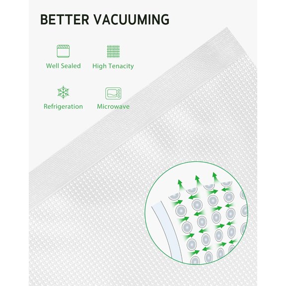 BDIUA-Vacuum Sealer Bags, 100 Gallon 11" x 16" and Quart 8" x 12" Commercial Grade PreCut Bag, BPA Free Food Vac Bags for Storage, Meal Prep or Sous Vide