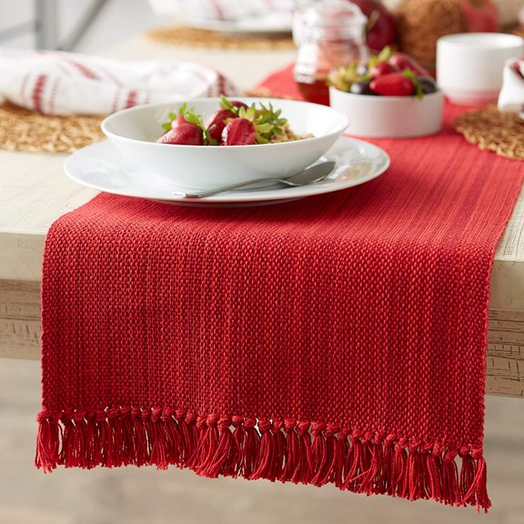 BDIUA-Variegated Tabletop Collection, Table Runner3x72, Tango Red