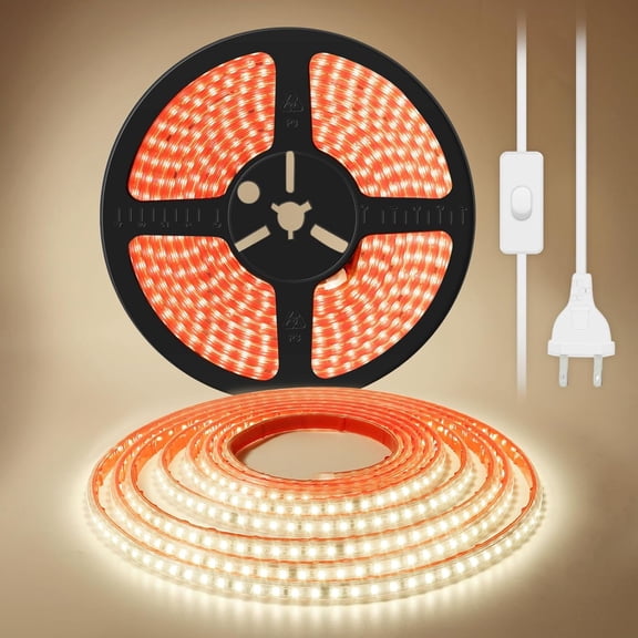 BDIUA-White LED Strip Lights AC 110 Volt Cuttable Rope Lights 3.28 ft Adhesive LED Light 120 LEDs/M Flexible Tape Lights 4000K IP67 Waterproof Outdoor Lights for Under Cabinet Lighting Indoor