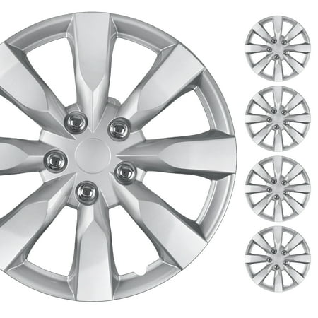 BDK 16" Premium Automotive Wheel Rim Cover Hub Caps OEM Style Replacement Snap on Car, Truck, SUV - Set (Full 4-Pack)
