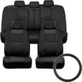 thumbnail image 1 of BDK 2-Tone PU Leather Car Seat Covers Split Bench Side Airbag Safe with Steering Wheel Cover, 1 of 7