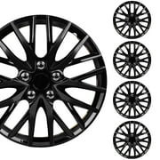 BDK 4-Pack Premium Black Hubcaps 16" Wheel Rim Cover Hub Caps Style Replacement Snap On Car Truck SUV - 16 Inch Set