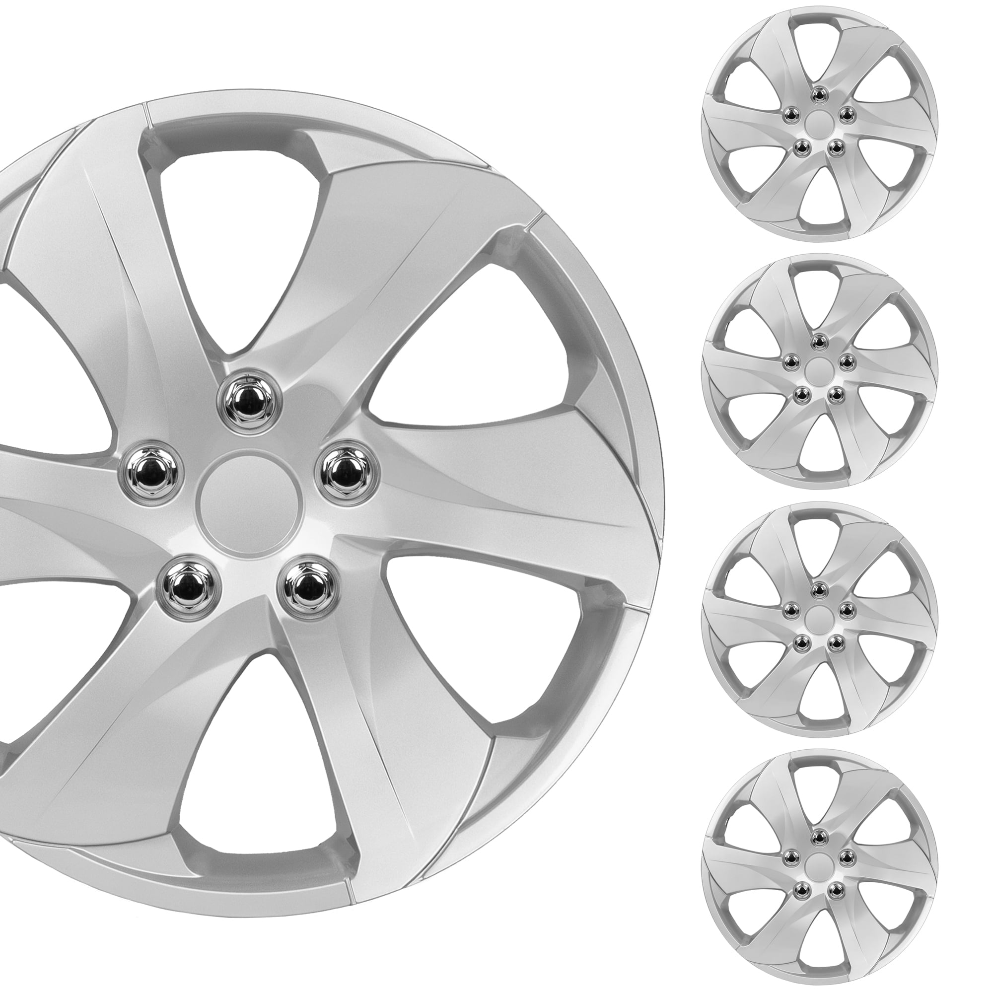 BDK (4Pack) Premium Black Hubcaps 16" Wheel Rim Cover Hub Caps Style