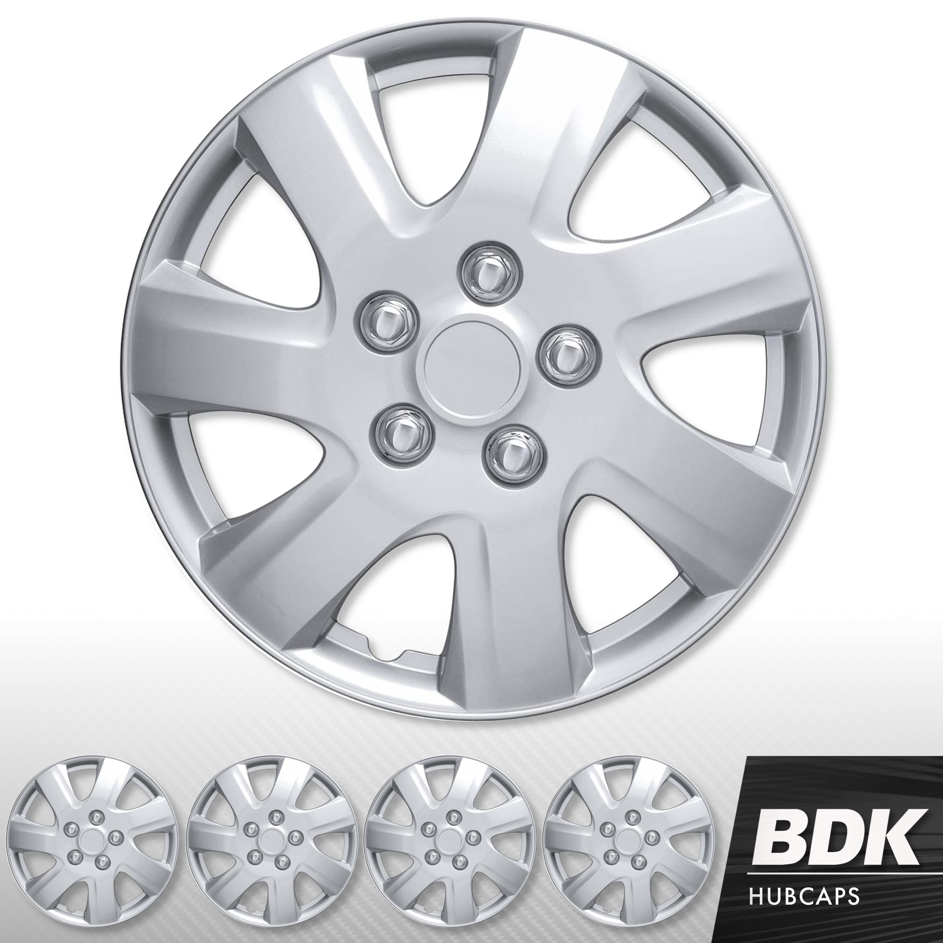 BDK (4 Pack) of Premium 16" inch Hubcap Wheel Cover Replacements for