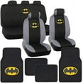 BDK Batman Seat Covers with Floor Mats Full Set, Holiday Car Auto