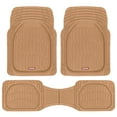 thumbnail image 1 of BDK Beige Heavy Duty Front & Rear Rubber Floor Mats Universal Liners for Car SUV Van & Truck, All Weather Protection with Anti-Slip Nibs, Fit Contours of Most Vehicles, 1 of 8