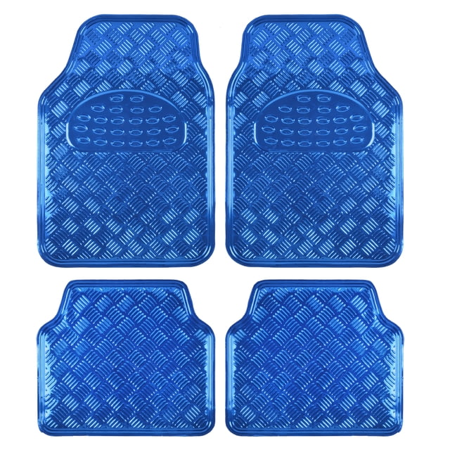 BDK Blue All Weather Heavy Duty Universal Fit Car Floor Mats Interior Liners for Auto Van Truck SUV, Heavy Duty All Weather Protection