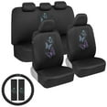 thumbnail image 1 of BDK Blue Butterflies Car Seat Covers for Women, Full Set with Steering Wheel Cover and Seat Belt Pads – Front and Rear Covers with Matching Embroidered Accessories, Fits Most Car Truck Van SUV, 1 of 9