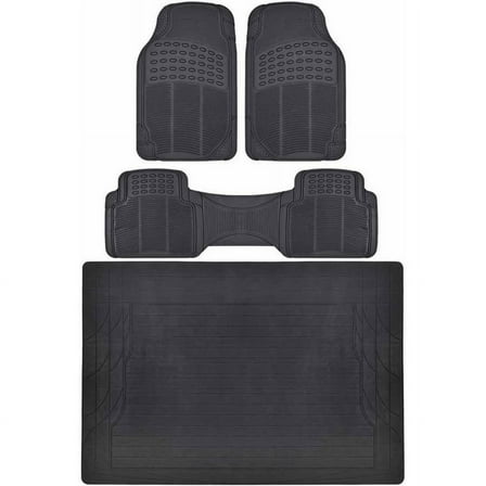 BDK Car Floor Mats with Cargo Mat, All Around Utility Trunk Mat, 3 Colors