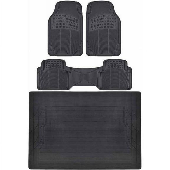 BDK Car Floor Mats with Cargo Mat, All Around Utility Trunk Mat, 3 Colors